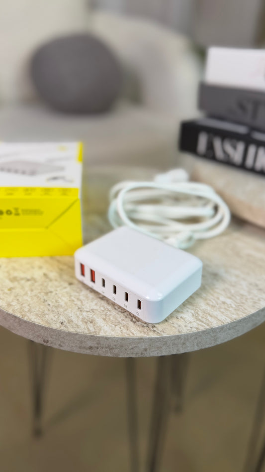 60W 6-port Fast charger +1.5M extension cable