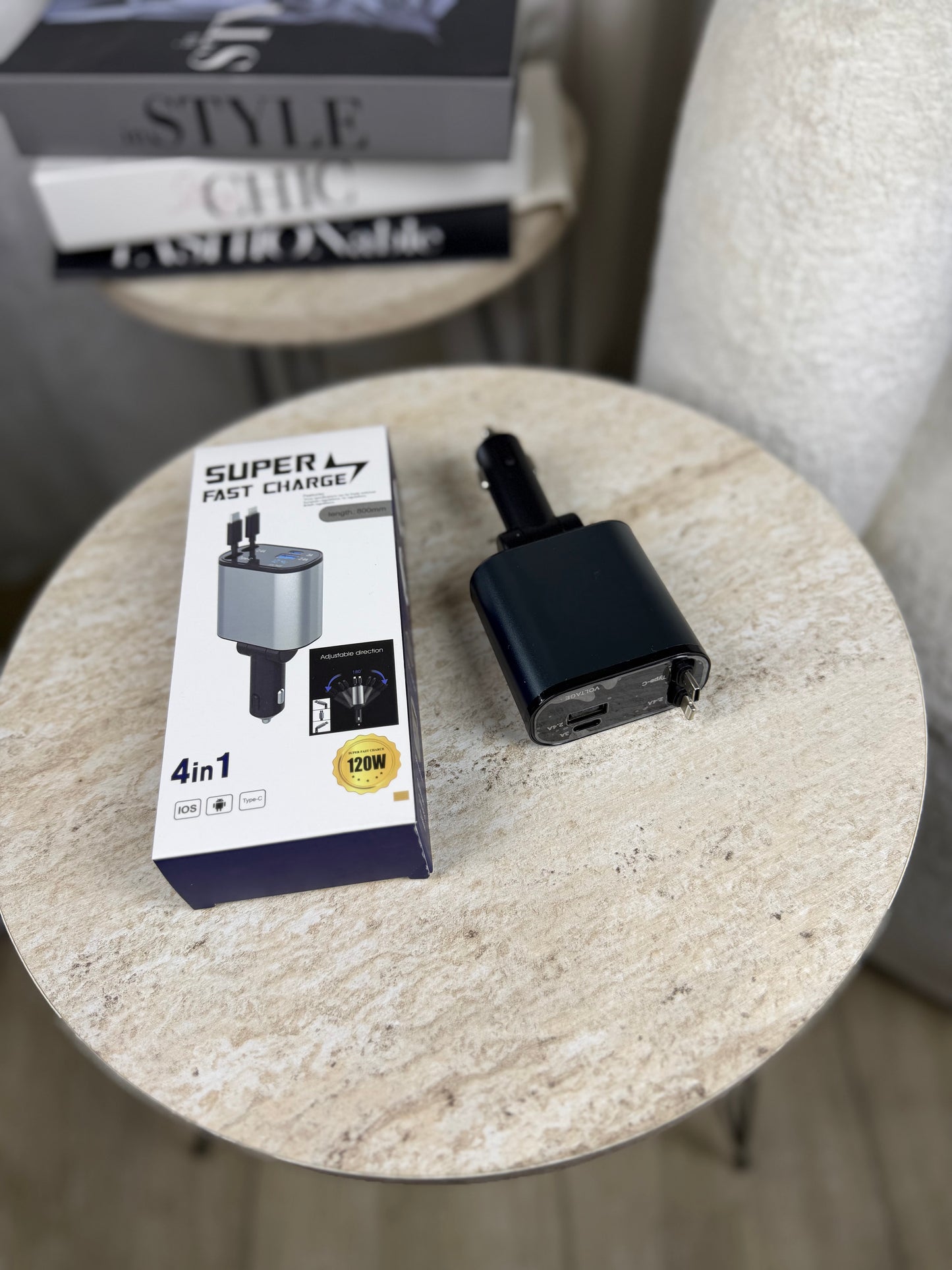 4 in 1 super fast charger - 120W ( car charger)