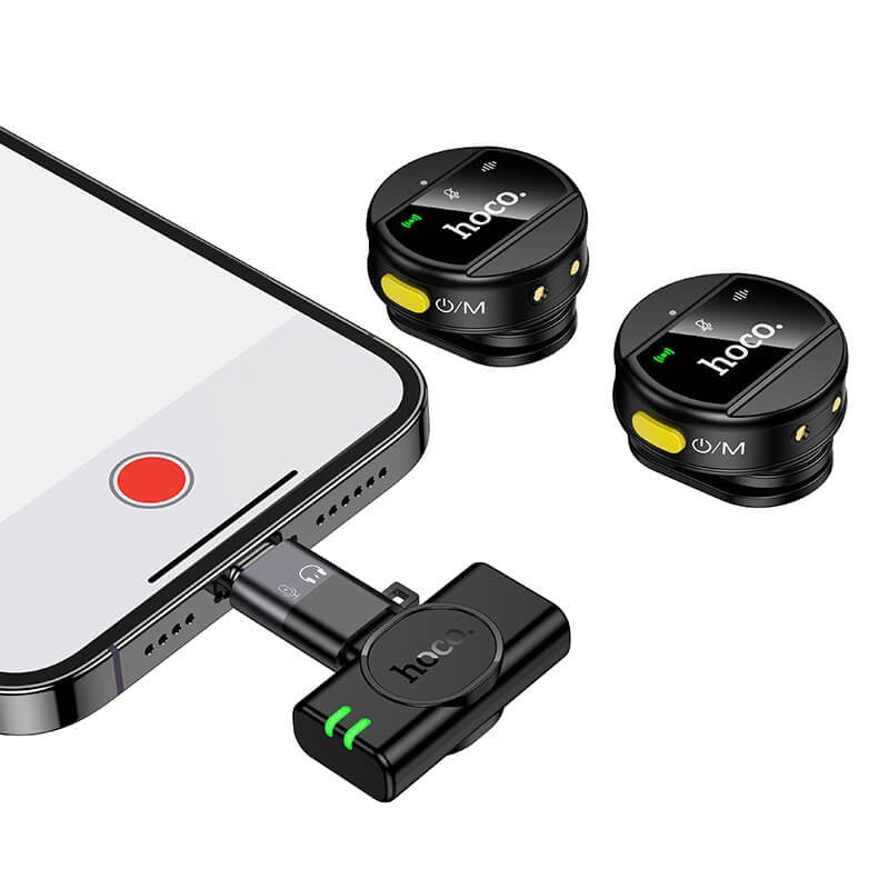 Hoco magnetic & lapel clip dual wireless mic