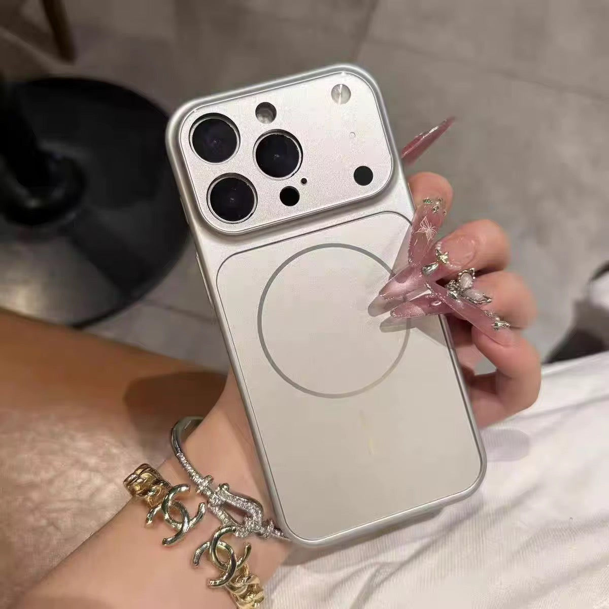 AG Matte Glass Back Panel Magnetic Orange Phone Case for Iphone 17 16 15 14 13 series with Lens Film protective cover