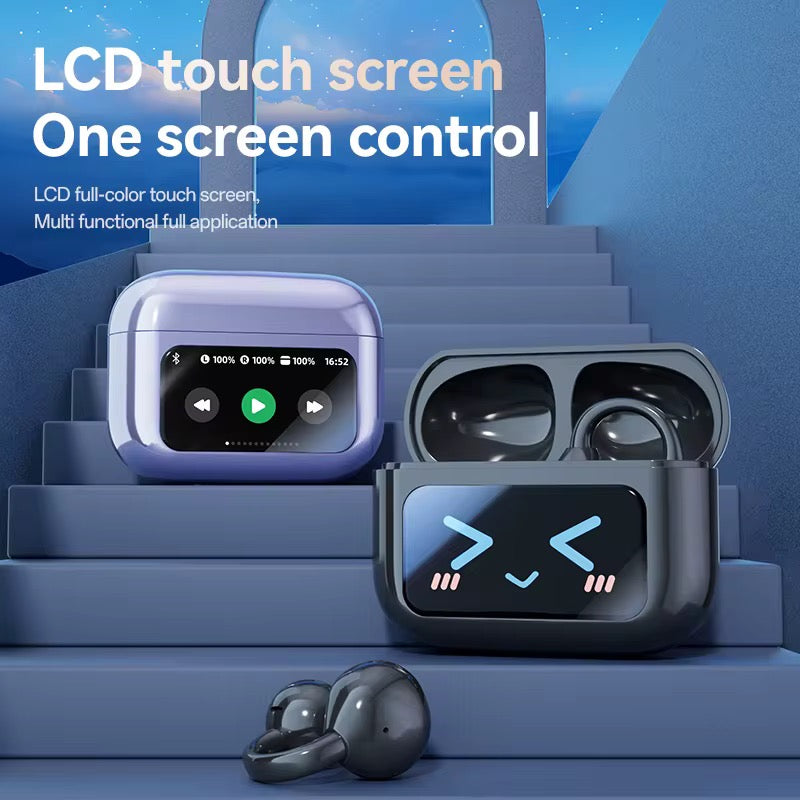 M100 Full color touchscreen TWS Earphones with LED JL noise cancellation lossless quality free sports headphone clips