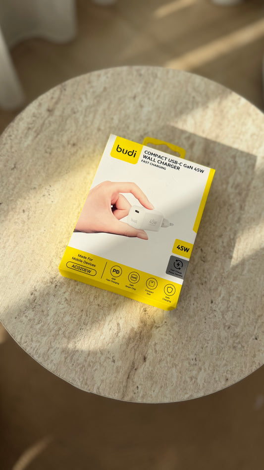BUDI Compact USB-C GaN 45W Wall Charger
