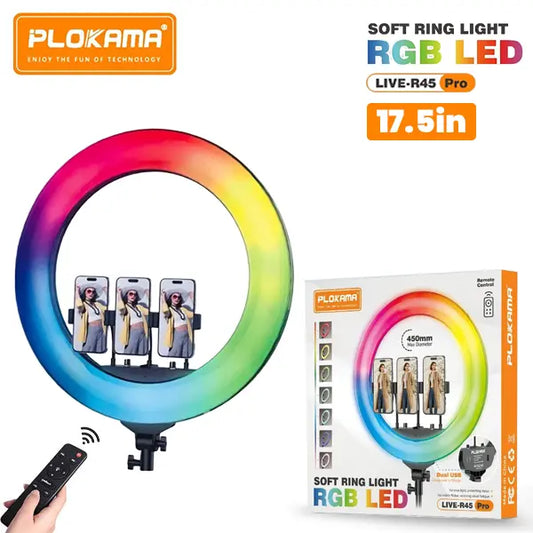Plokama soft ring light RGB led 450 mm