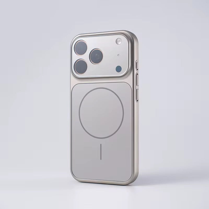 AG Matte Glass Back Panel Magnetic Orange Phone Case for Iphone 17 16 15 14 13 series with Lens Film protective cover