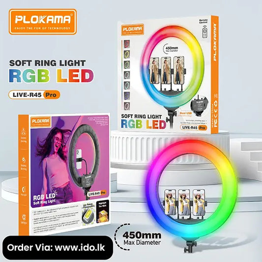Plokama soft ring light RGB led 450 mm