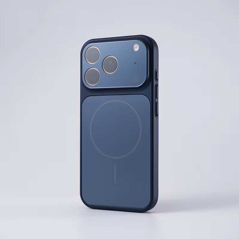 AG Matte Glass Back Panel Magnetic Orange Phone Case for Iphone 17 16 15 14 13 series with Lens Film protective cover