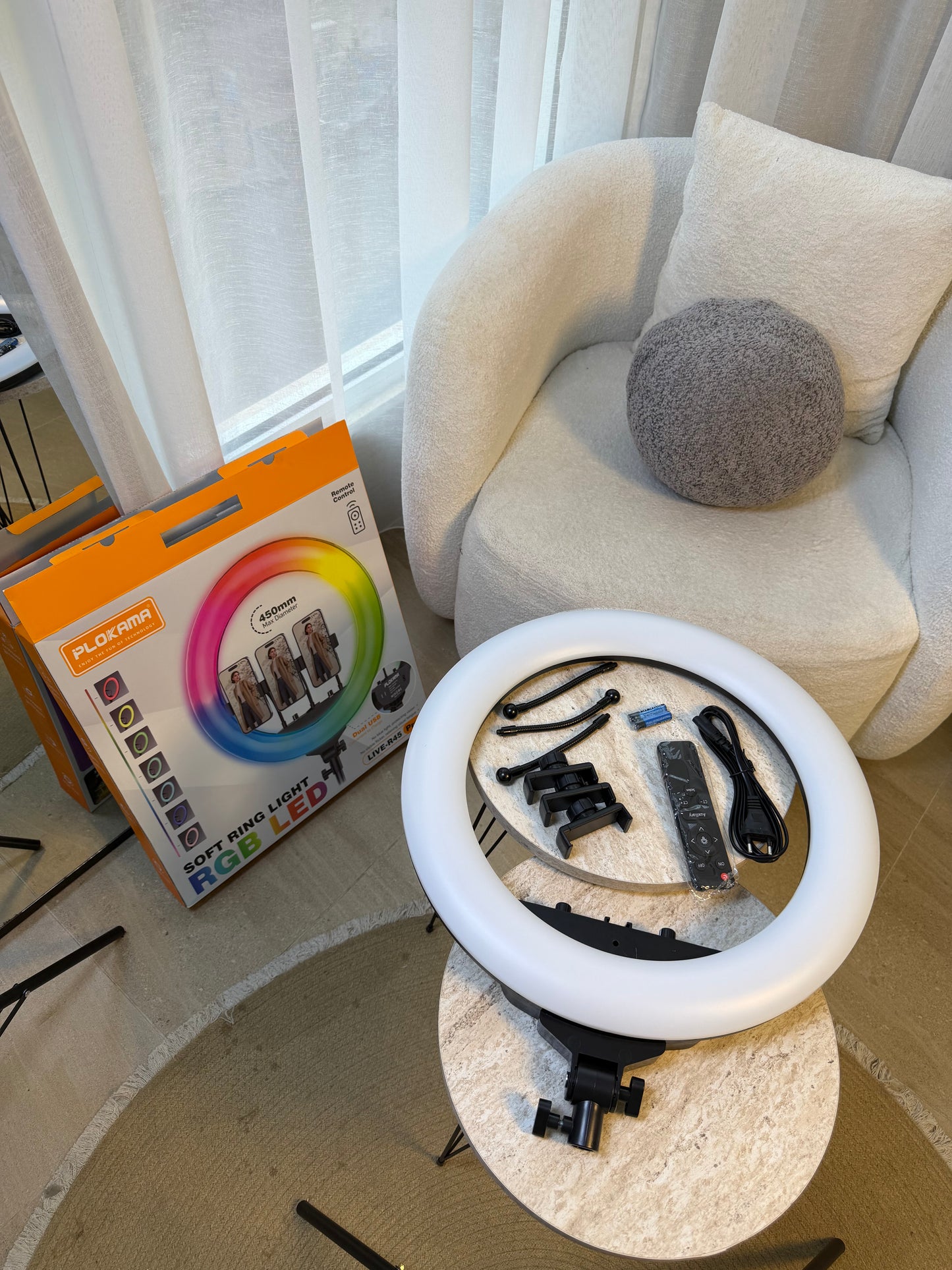 Plokama soft ring light RGB led 450 mm