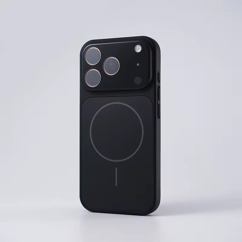 AG Matte Glass Back Panel Magnetic Orange Phone Case for Iphone 17 16 15 14 13 series with Lens Film protective cover