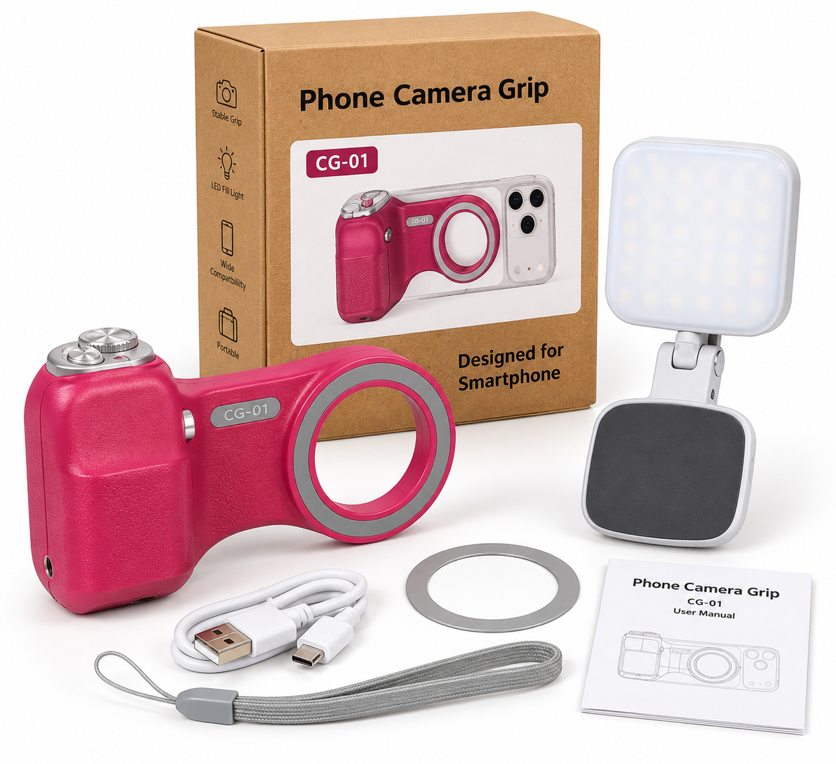 Phone camera grip